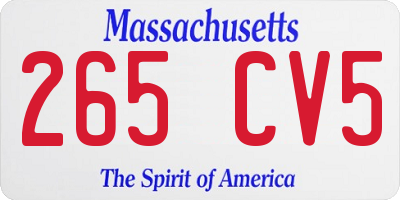 MA license plate 265CV5