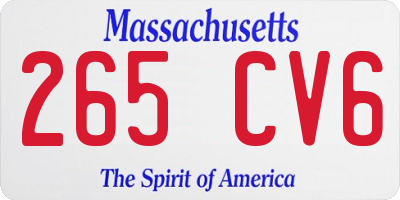 MA license plate 265CV6