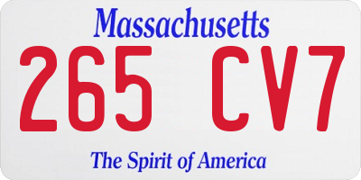 MA license plate 265CV7