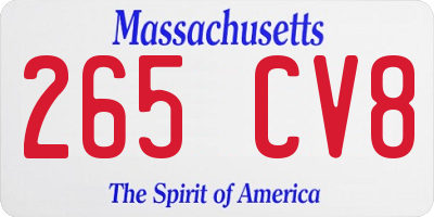 MA license plate 265CV8
