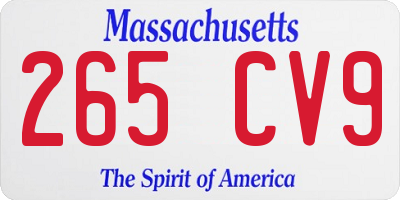 MA license plate 265CV9