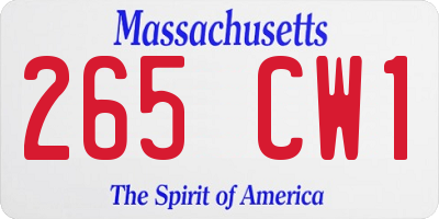MA license plate 265CW1