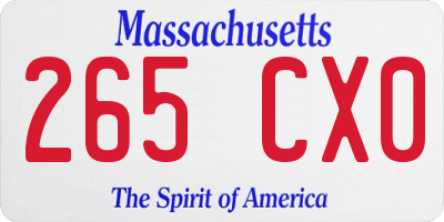MA license plate 265CX0