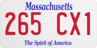 MA license plate 265CX1