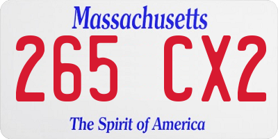 MA license plate 265CX2