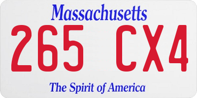 MA license plate 265CX4