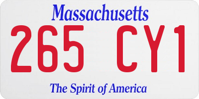 MA license plate 265CY1