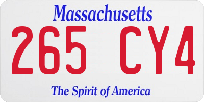 MA license plate 265CY4