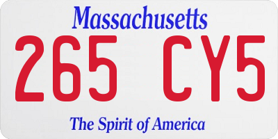 MA license plate 265CY5