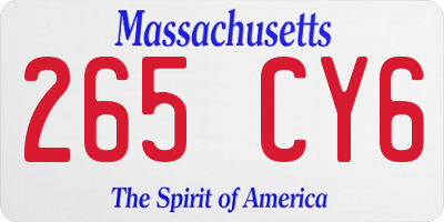 MA license plate 265CY6
