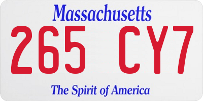 MA license plate 265CY7