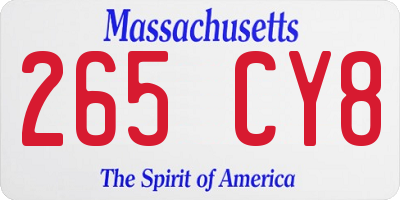 MA license plate 265CY8