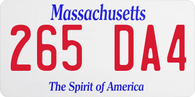 MA license plate 265DA4