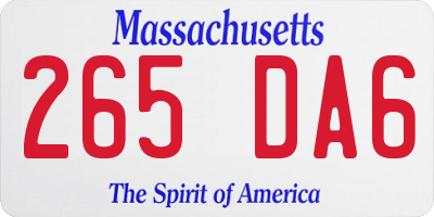 MA license plate 265DA6
