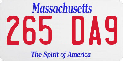 MA license plate 265DA9