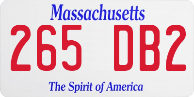 MA license plate 265DB2