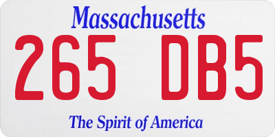 MA license plate 265DB5