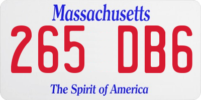 MA license plate 265DB6