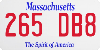 MA license plate 265DB8