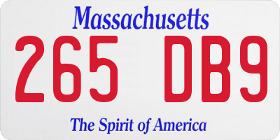 MA license plate 265DB9