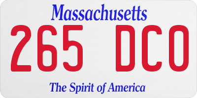 MA license plate 265DC0