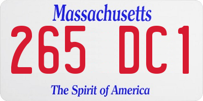 MA license plate 265DC1