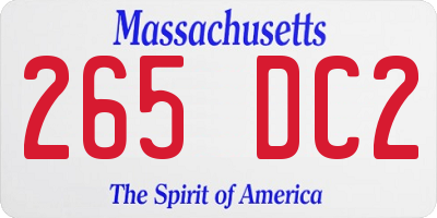 MA license plate 265DC2