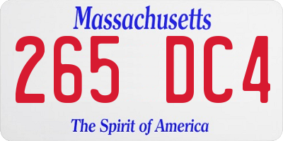 MA license plate 265DC4