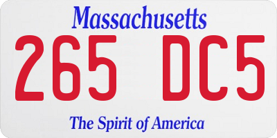 MA license plate 265DC5
