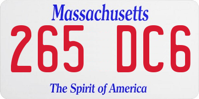 MA license plate 265DC6
