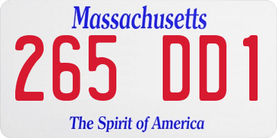 MA license plate 265DD1