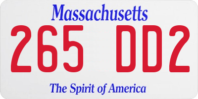 MA license plate 265DD2
