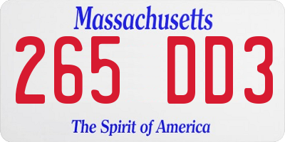 MA license plate 265DD3