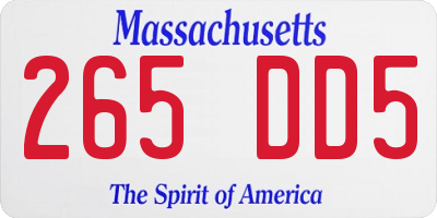 MA license plate 265DD5
