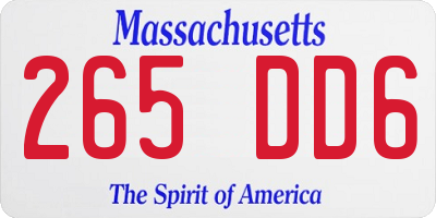 MA license plate 265DD6