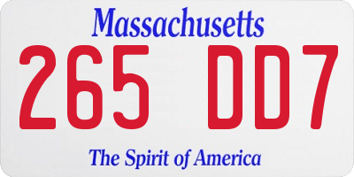 MA license plate 265DD7