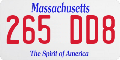 MA license plate 265DD8