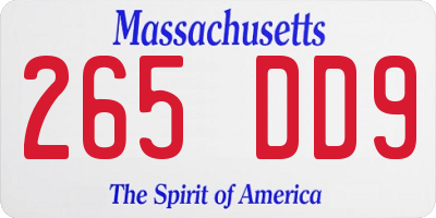 MA license plate 265DD9