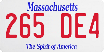 MA license plate 265DE4