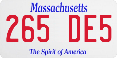 MA license plate 265DE5