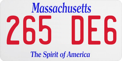 MA license plate 265DE6