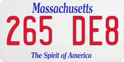 MA license plate 265DE8