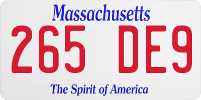 MA license plate 265DE9