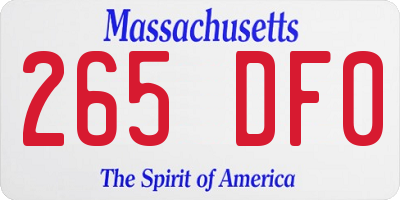MA license plate 265DF0
