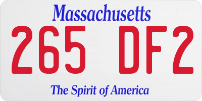 MA license plate 265DF2