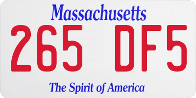 MA license plate 265DF5