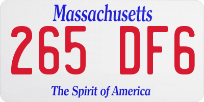 MA license plate 265DF6