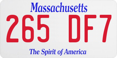 MA license plate 265DF7