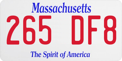MA license plate 265DF8