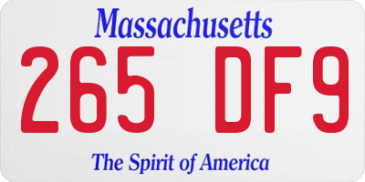 MA license plate 265DF9